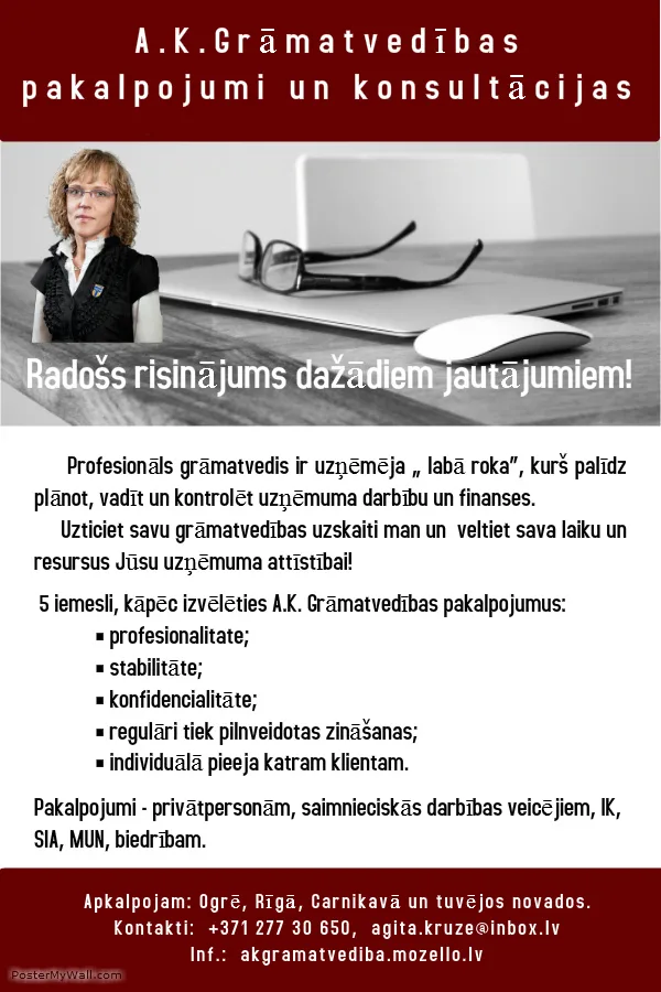 Gramatvedības pakalpojumi Ogrē, Carnikavā, Rīgā